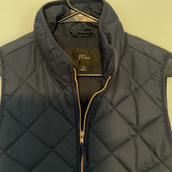 JCrew Navy Puffer Vest with snap pockets - Picture 2 of 3